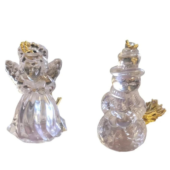 GORHAM Set 3 Snowman Tree & Angel Lady Anne Crystal Christmas Xmas Tree Ornament - Picture 5 of 7